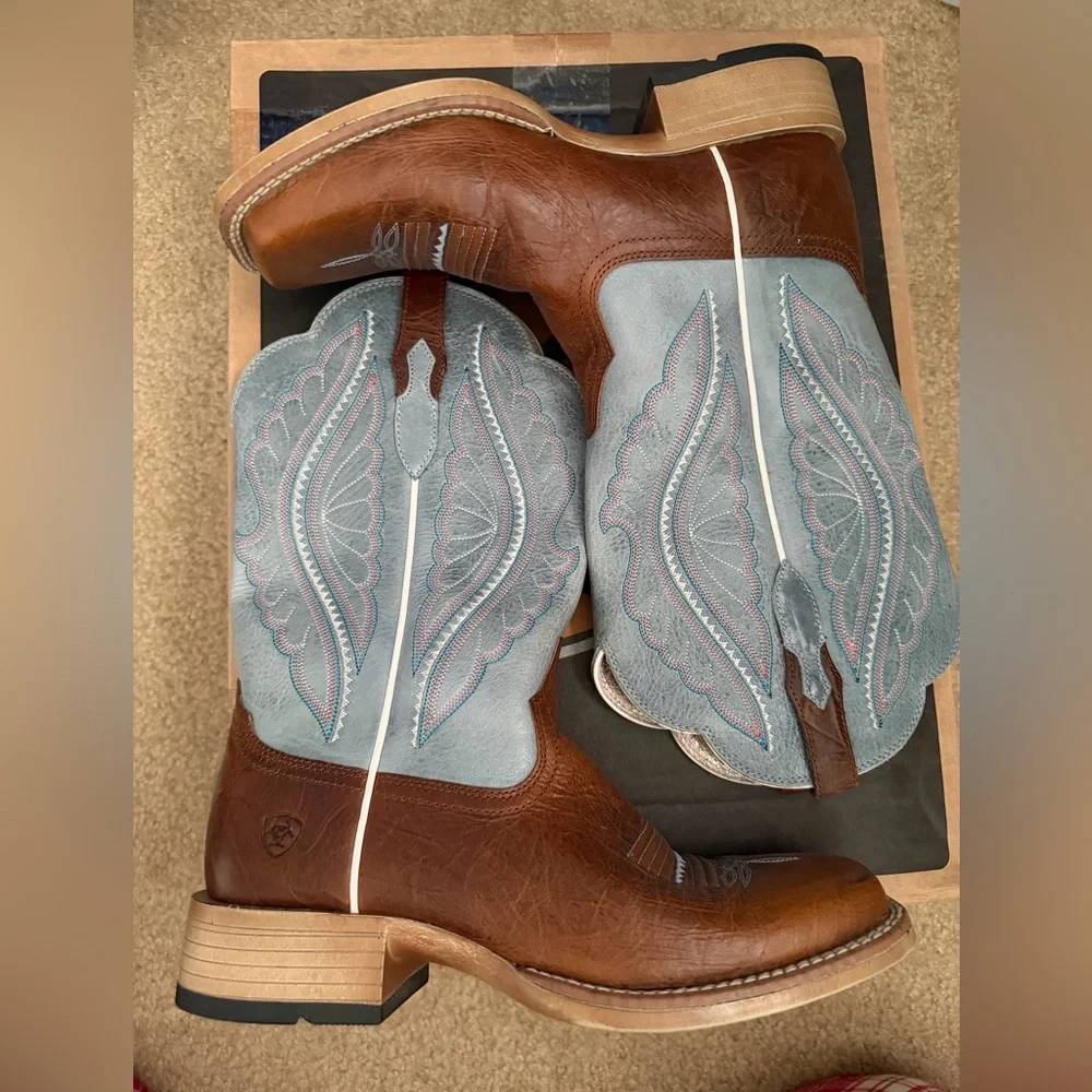 Arita PRIMETIME PERFORMANCE WESTERN BOOTS - BROAD SQUARE TOE, size 7 - Picture 8 of 12